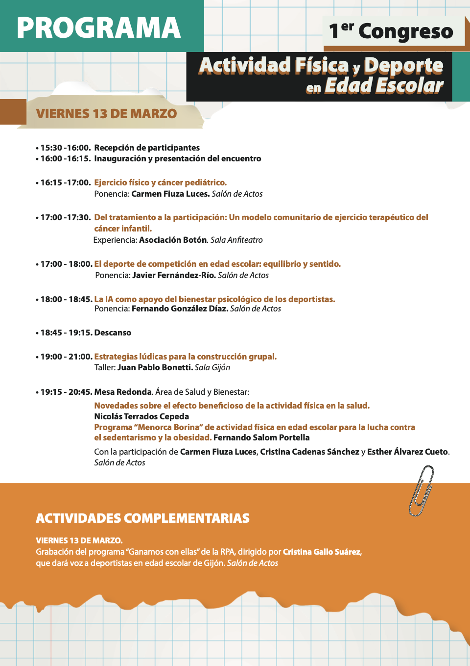 PROGRAMA 13 MARZO CONGRESO DEPORTE