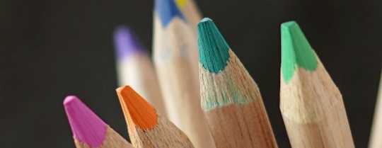 Puntas de lápices de colores