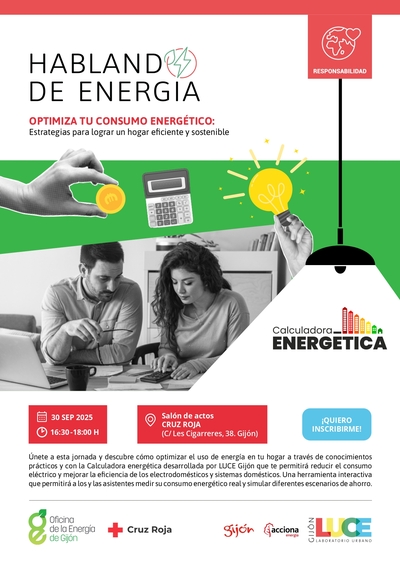 Cartel de la charla hablando de energía