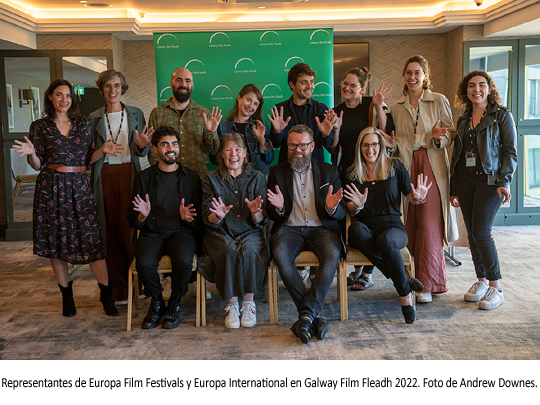 Fotografía de los representantes de Europa Film Festival y Europa International en Galway Film Flead 2022