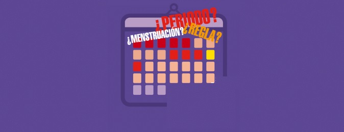 calendario con los días de la menstruación marcados