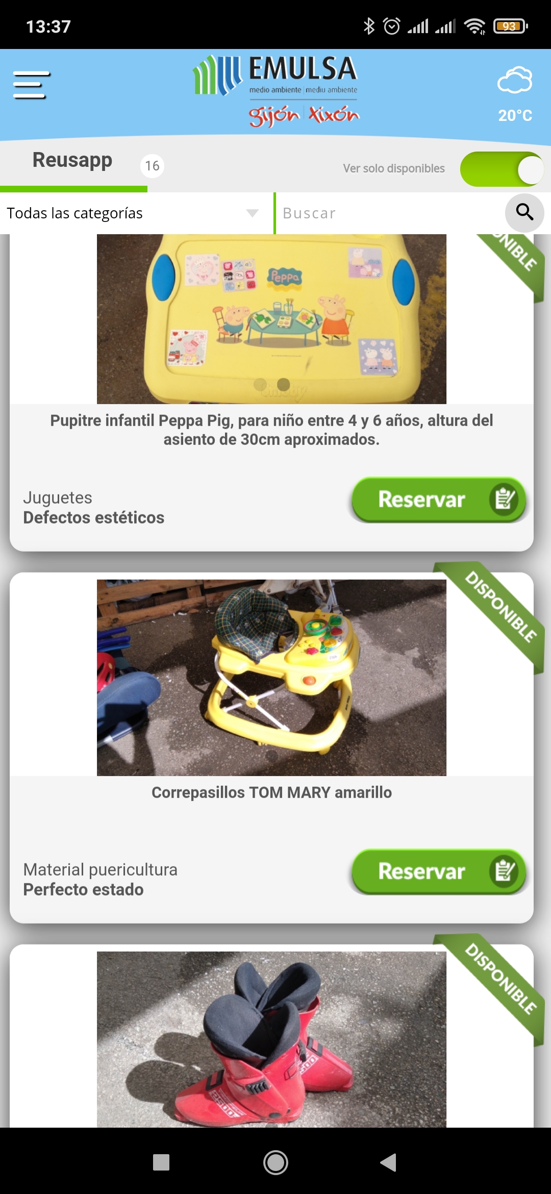 Captura de la APP Reusapp