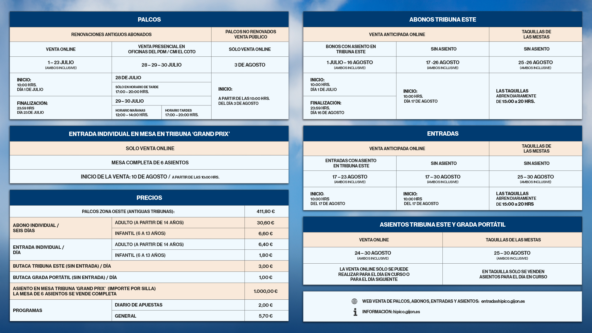 PRECIOS Y RENOVACIONES