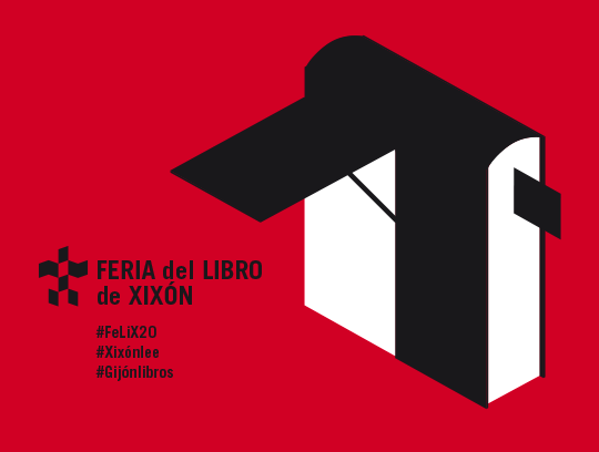Logotipo Feria de Libro, libro con forma de caseta