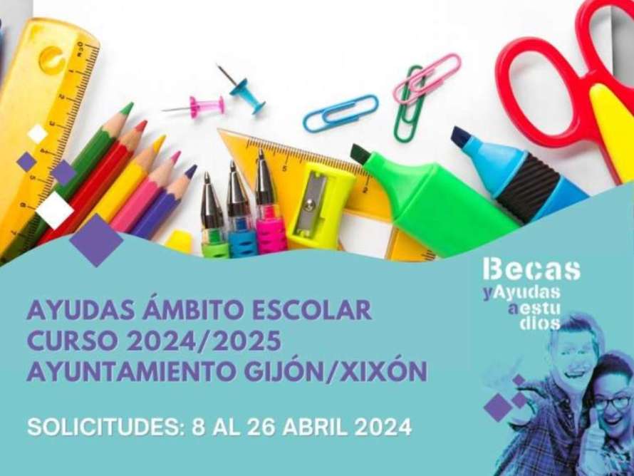 Ayudas ámbito escolar 2024/2025 ayuntamiento de Gijón/Xixón