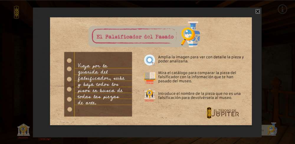 Imagen del juego online 'el falsificador del pasado'.
