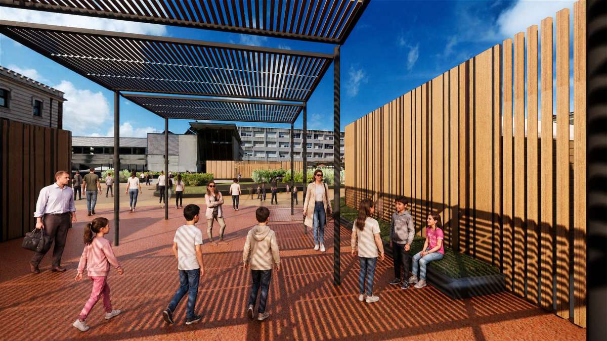 Infografía del resultado de la remodelación de la Plaza de la República