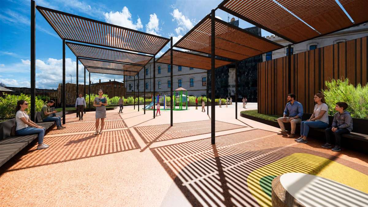 Infografía del resultado de la remodelación de la Plaza de la República