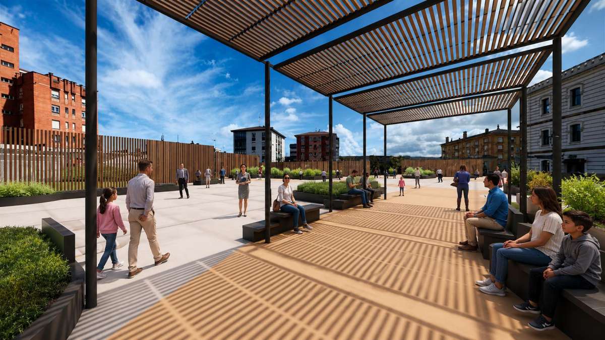 Infografía del resultado de la remodelación de la Plaza de la República